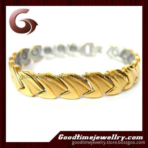 Golden Stainless Steel Magnetic Bracelet (GSB-081)